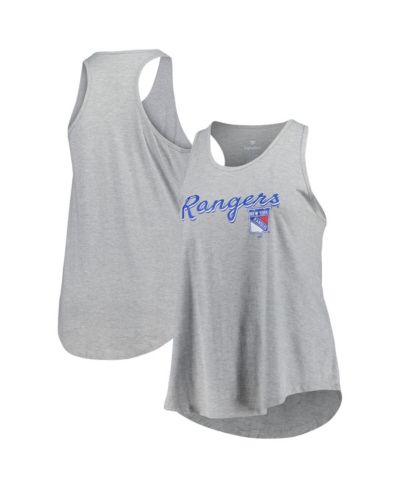 Fanatics Women's Heather Gray New York Rangers Plus Size Racerback Tank Top