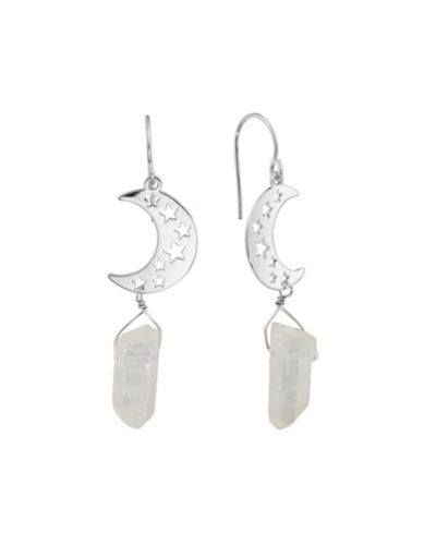 Серьги-капли Aurora Borealis или Mystic Quartz Silver Plated Half Moon от Macy's