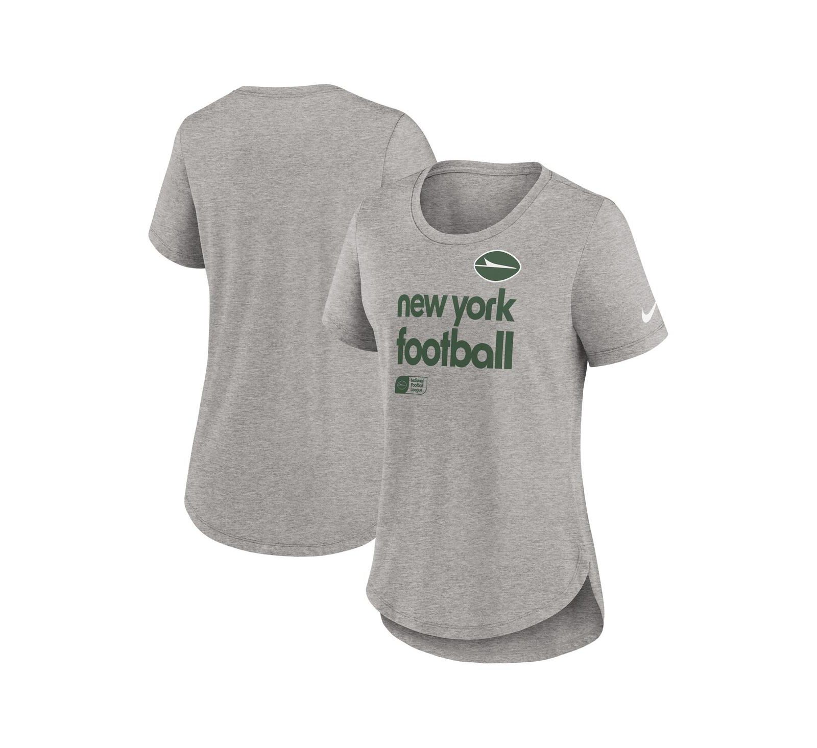 Nike Женский Heather Charcoal New York Jets Fashion Tri-Blend T-Shirt
