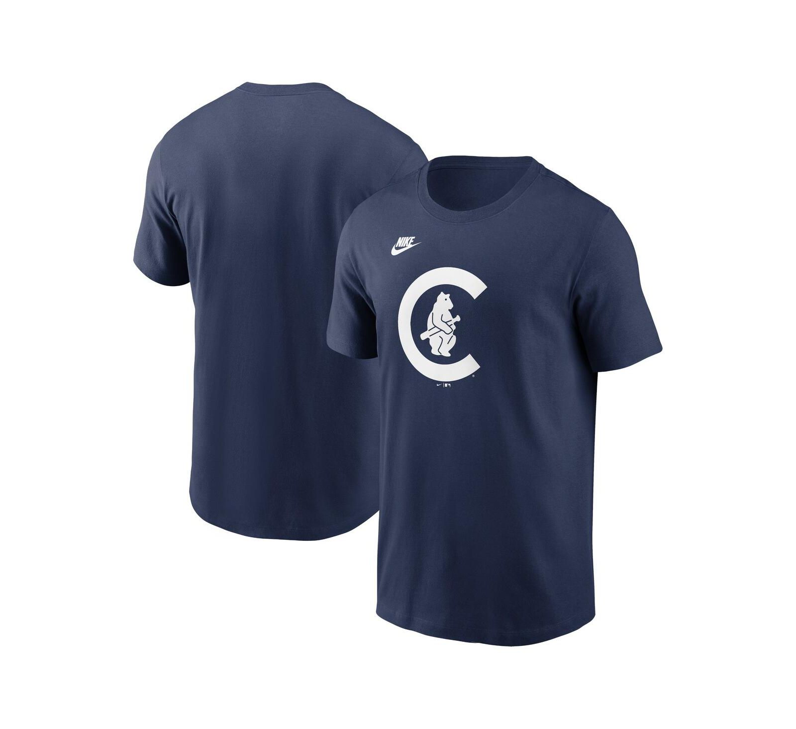 Nike Men's Navy Chicago Cubs Cooperstown Collection Team Logo T-Shirt