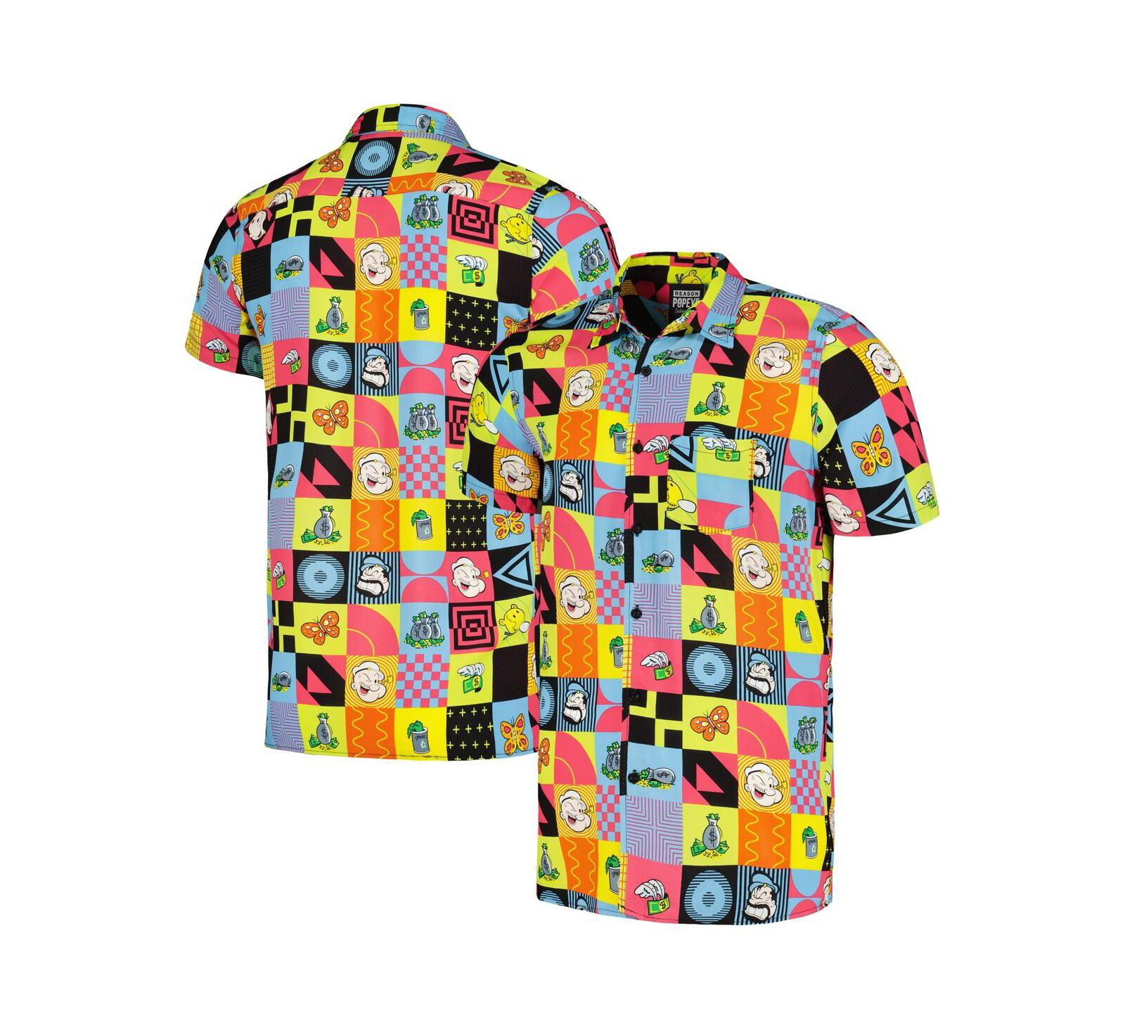 Reason Men's and Women's Yellow Popeye Trapped Button-Up Shirt