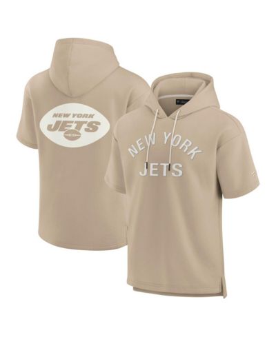 Мужская и женская толстовка Fanatics Signature Khaki Detroit Lions Elements Super Soft Fleece Short Sleeve Pullover Hoodie