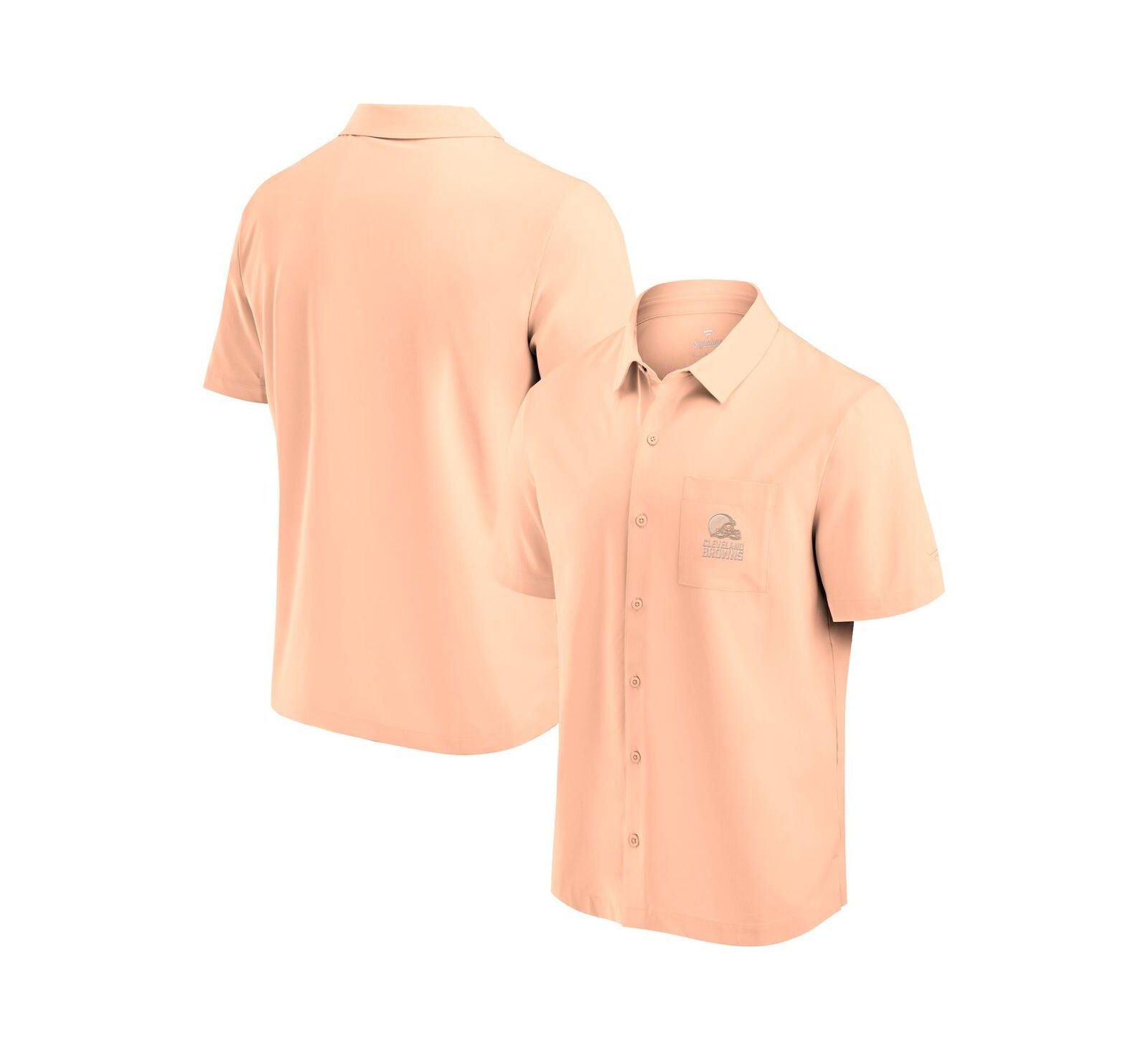 Fanatics Signature Men's Light Pink Cleveland Browns Front Office Button-Up Shirt