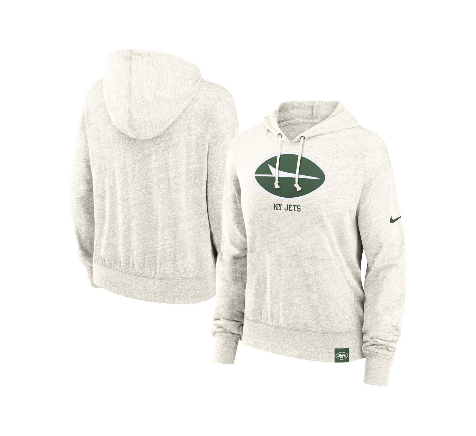 Nike Women's Cream New York Jets Gym Retro Pullover Hoodie
