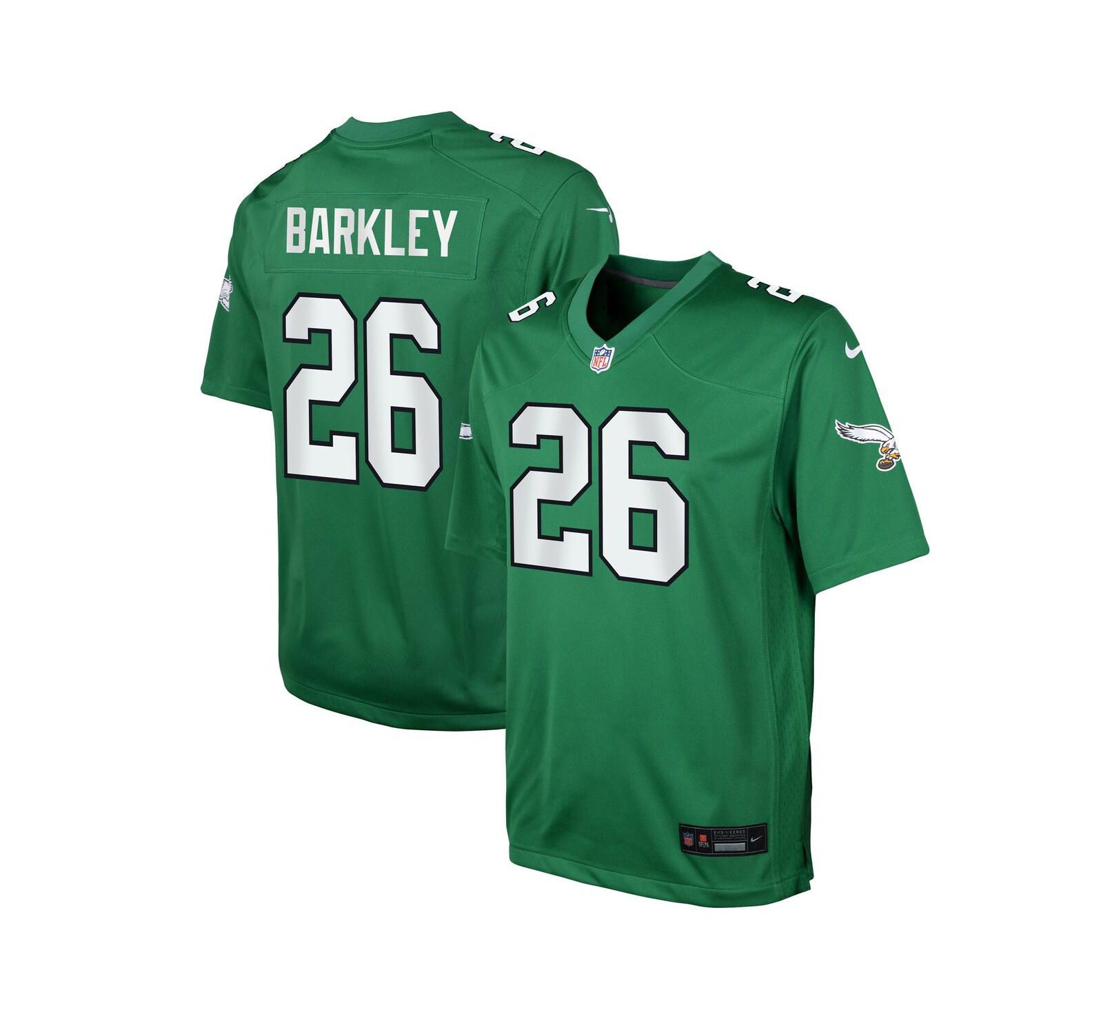 Детская джерси Nike Saquon Barkley Kelly Green Philadelphia Eagles Alternate Game Player