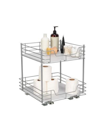 Household Essentials Glidez Steel Pull-Out Storage Organizer, 2-Tier Design