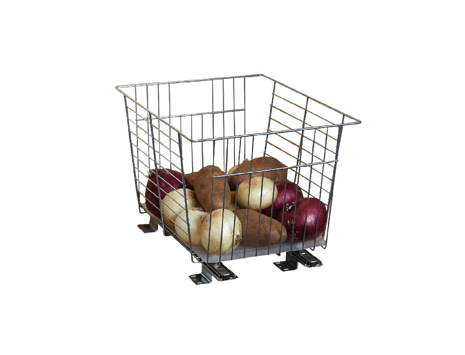 Household Essentials Glidez стальной выдвижной органайзер для хранения с корзиной для продуктов