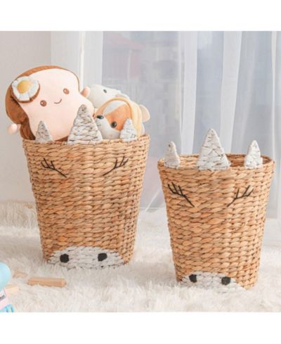 Home Outfitters S/2 Round Unicorn Baskets, Natural
