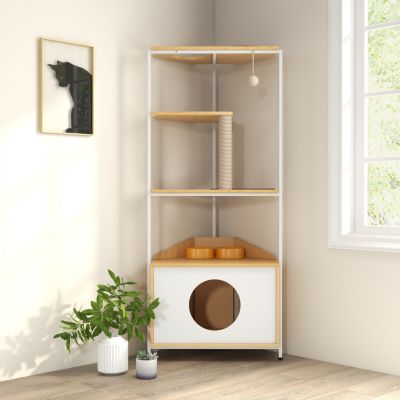 Streamdale Indoor Cat Tower with Feeding Station and Platforms