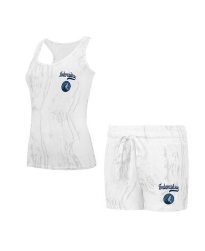 Concepts Sport Women's White Minnesota Timberwolves Quartz Tank Top Shorts Set