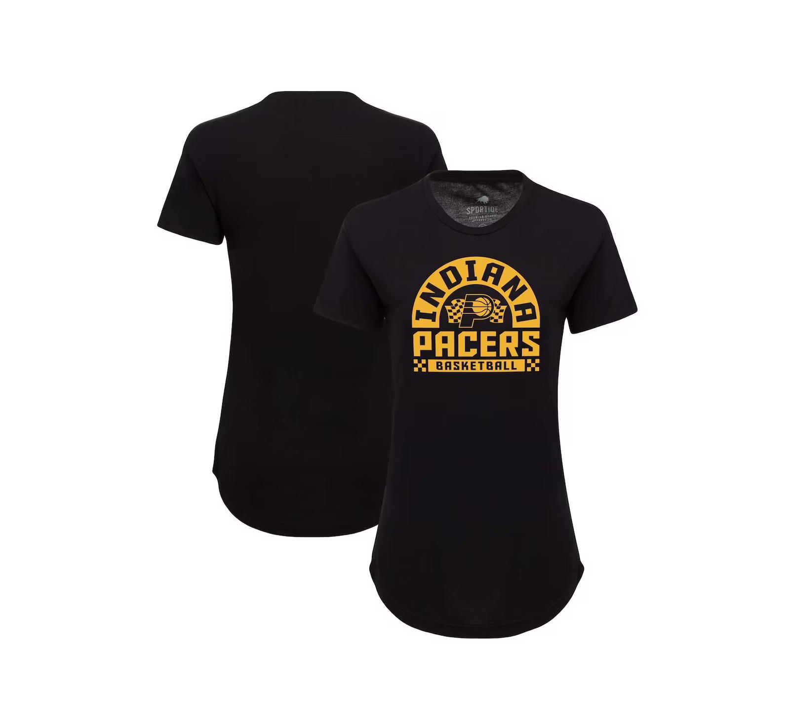 Sportiqe Women's Black Indiana Pacers Phoebe Super Soft Tri-Blend T-Shirt