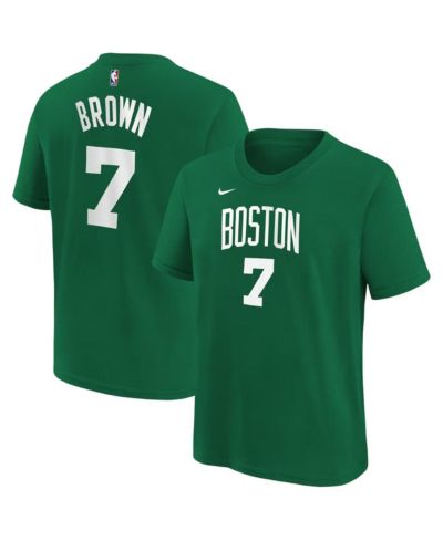 Nike Big Boys and Girls Jaylen Brown Kelly Green Boston Celtics Icon Name & Number T-Shirt