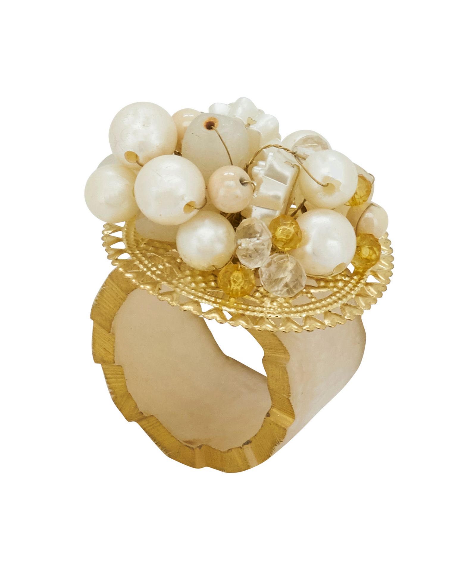 Набор колец для салфеток Saro Lifestyle Beaded Radiance Resin, 4 шт.