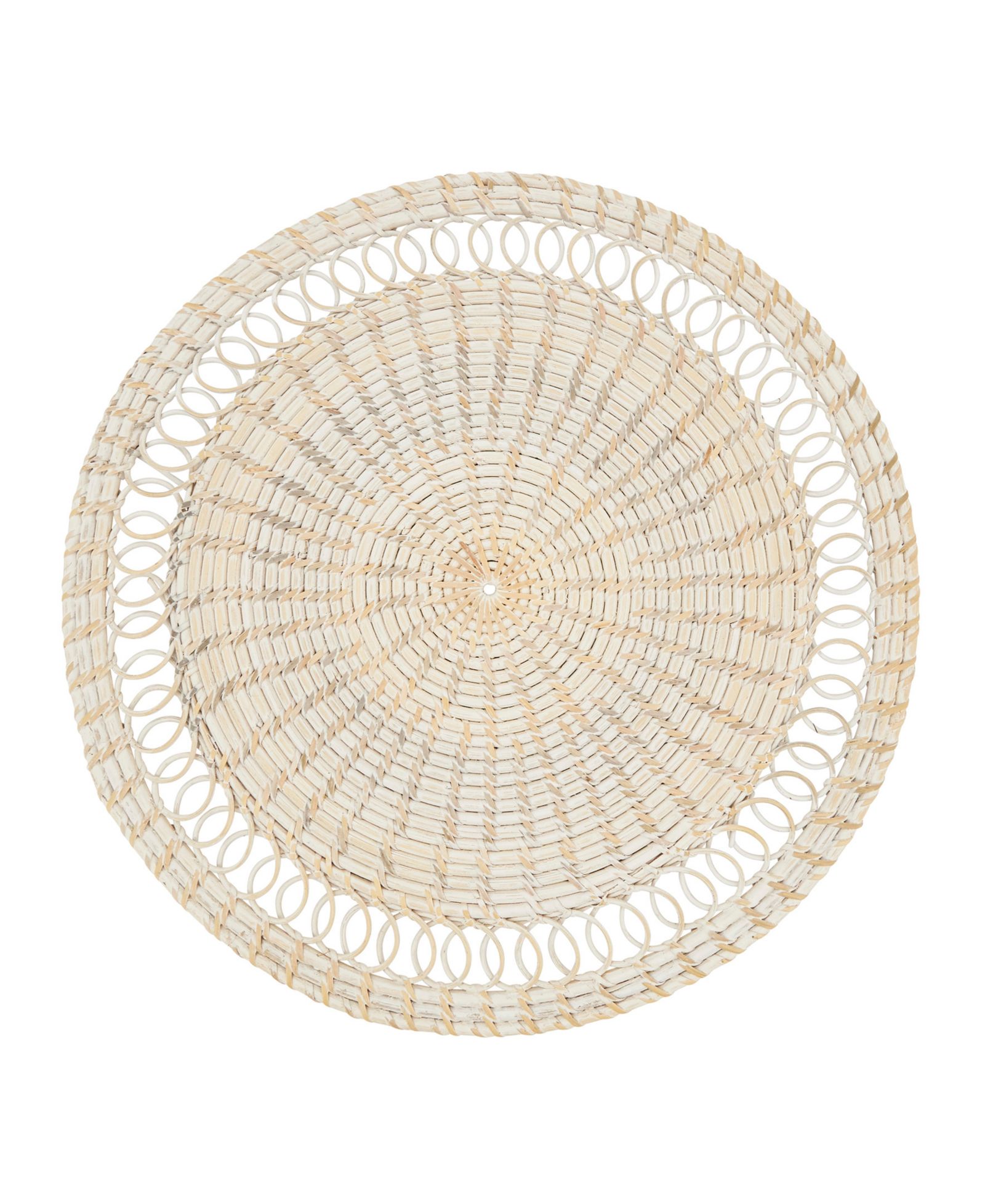 Набор подставок под тарелки Saro Lifestyle Rattan Loopy Spiral 4 шт, 15"x15"