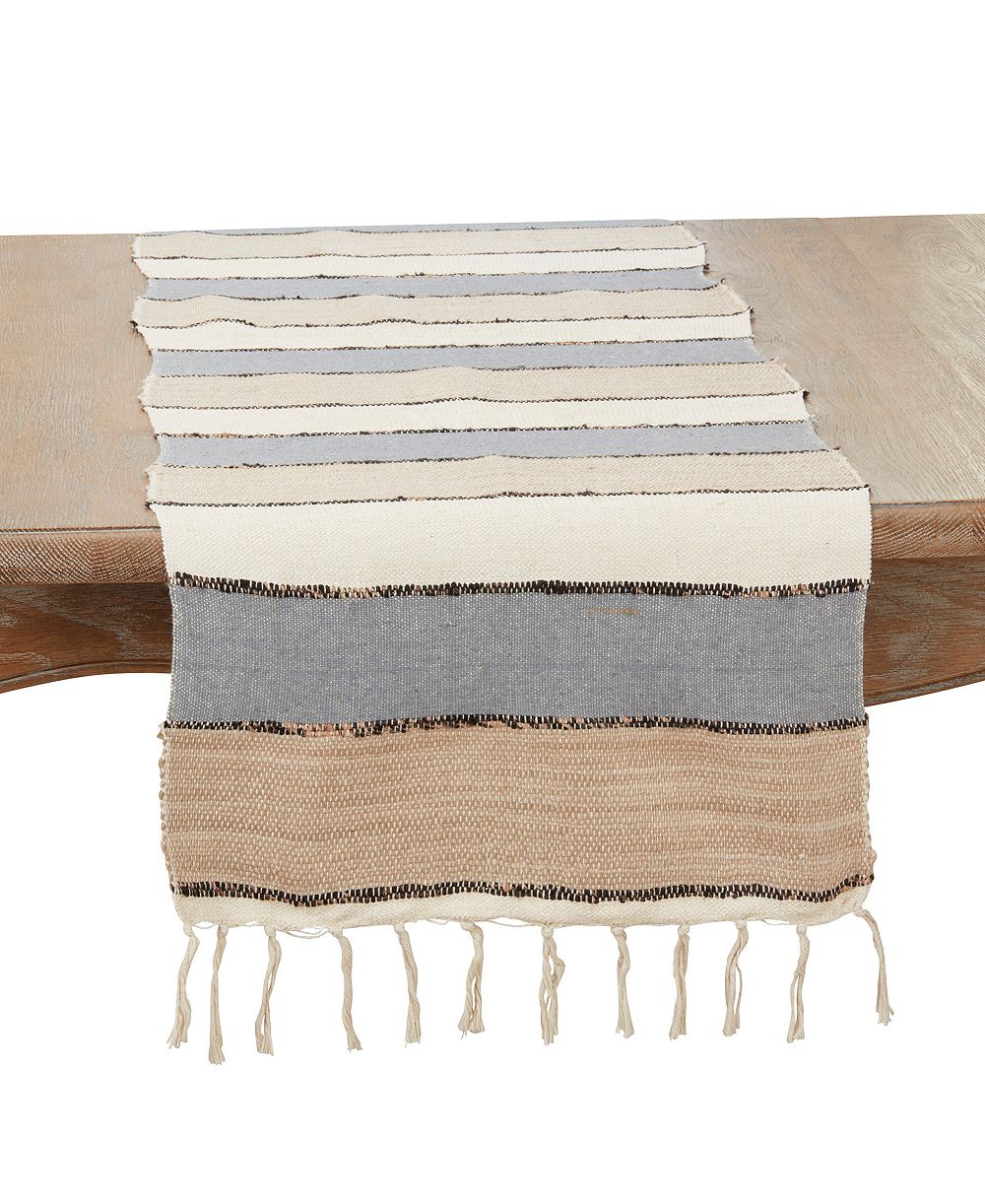 Дорожка на стол Saro Lifestyle Boho Chic с бахромой и полосками, 16"x72"