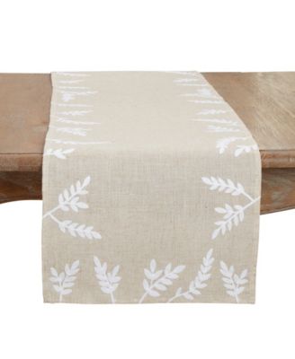 Скатерть Saro Lifestyle Foliage Embroidery, 16"x72"