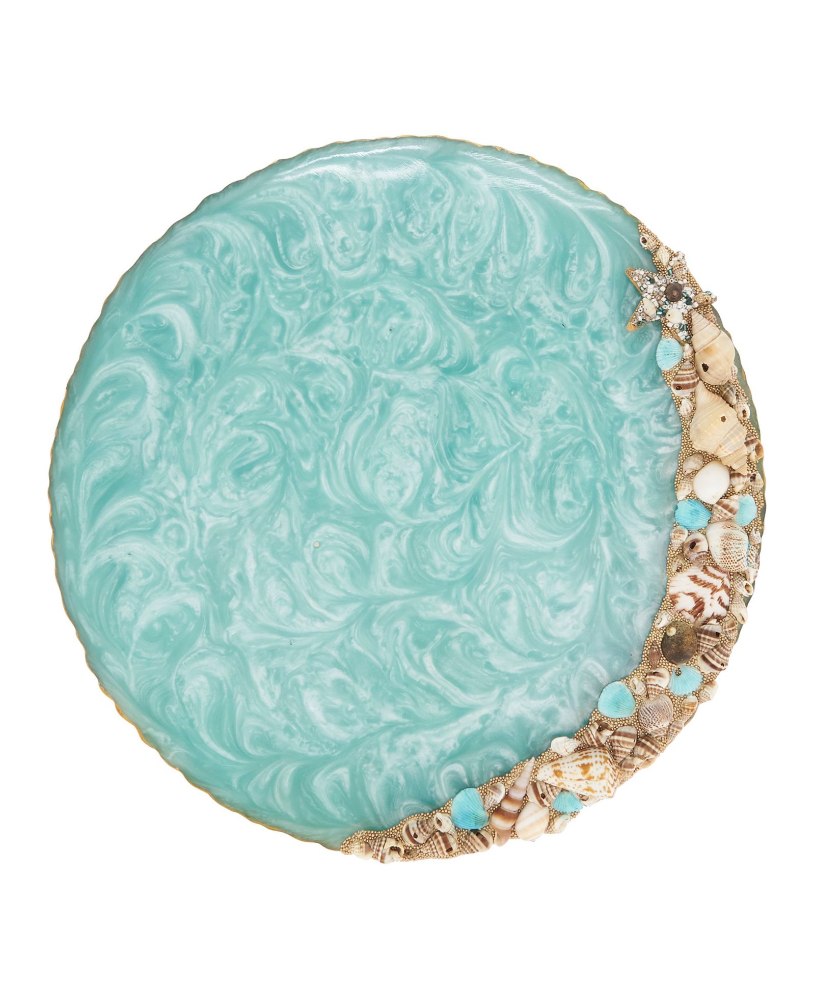 Saro Lifestyle набор подставок для блюд Resin Enchanted Seashell 4 шт, 14"x14"