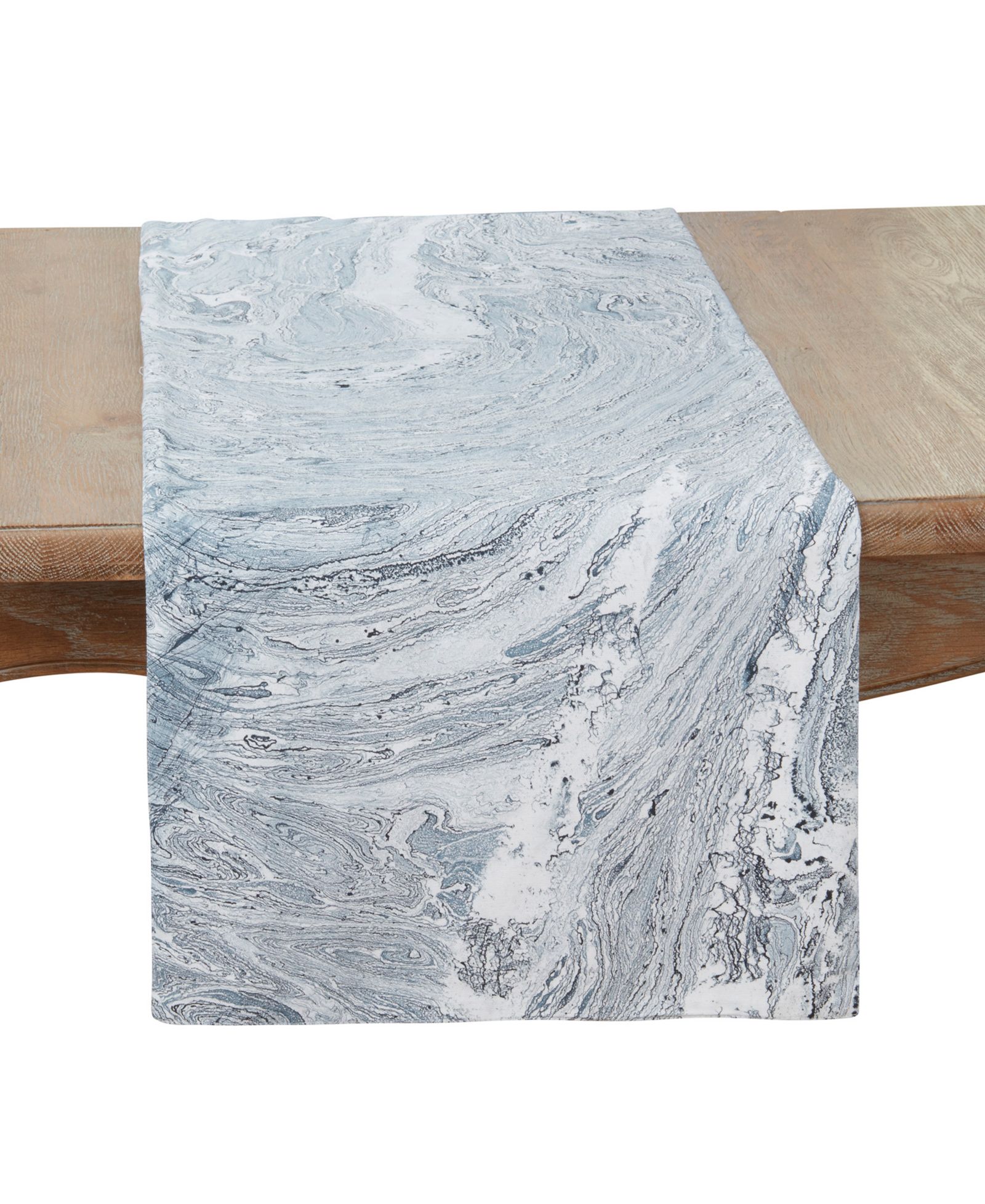 Saro Lifestyle Ink Spill Delight Table Runner, 16"x72"