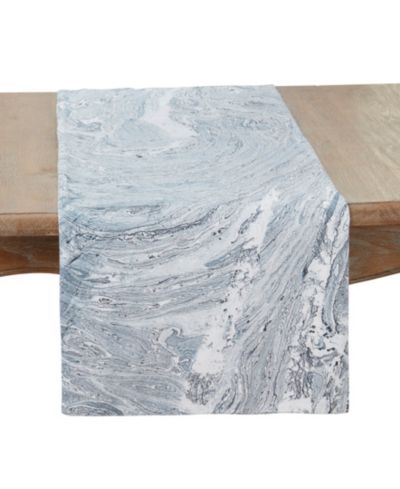 Saro Lifestyle Ink Spill Delight Table Runner, 16"x72"