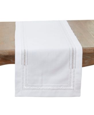 Saro Lifestyle Traditional Hemstitch Table Runner, 16"x54"