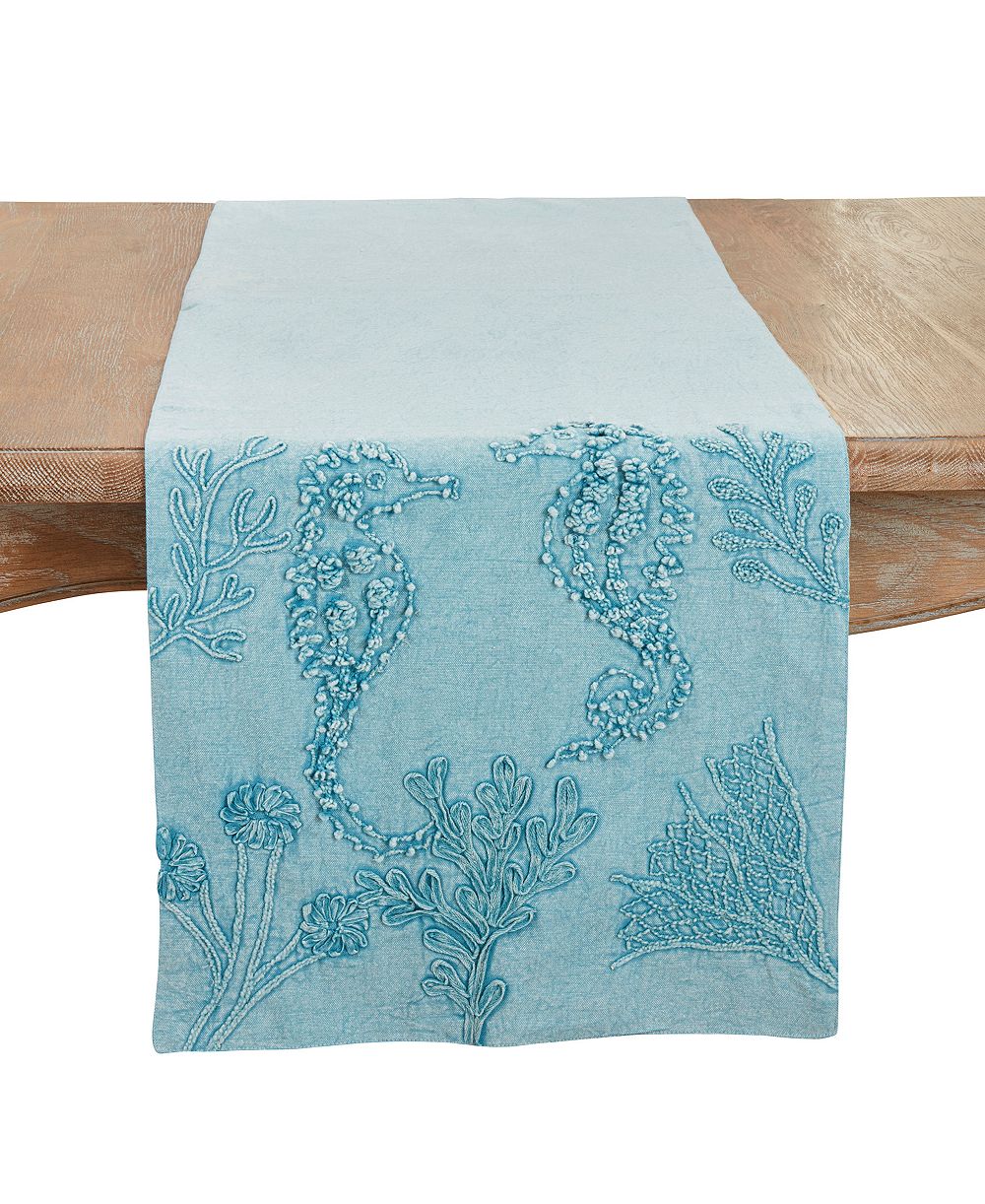 Скатерть Saro Lifestyle Seashore Stonewashed Detail 16"x72"