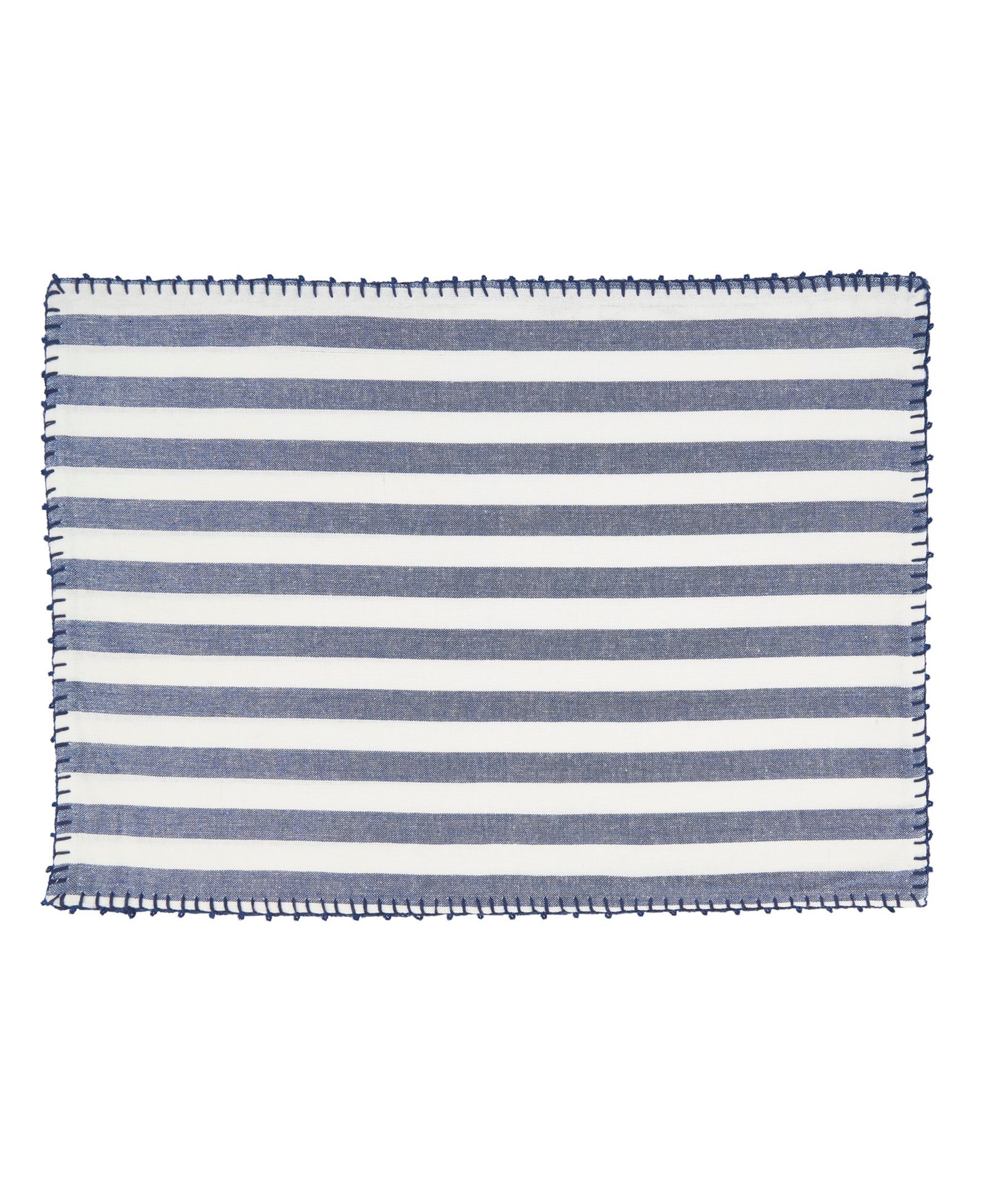 Saro Lifestyle набор подставок под тарелки с помпонами и полосками Classic Striped Whipstitch, 4 шт, 14"x20"