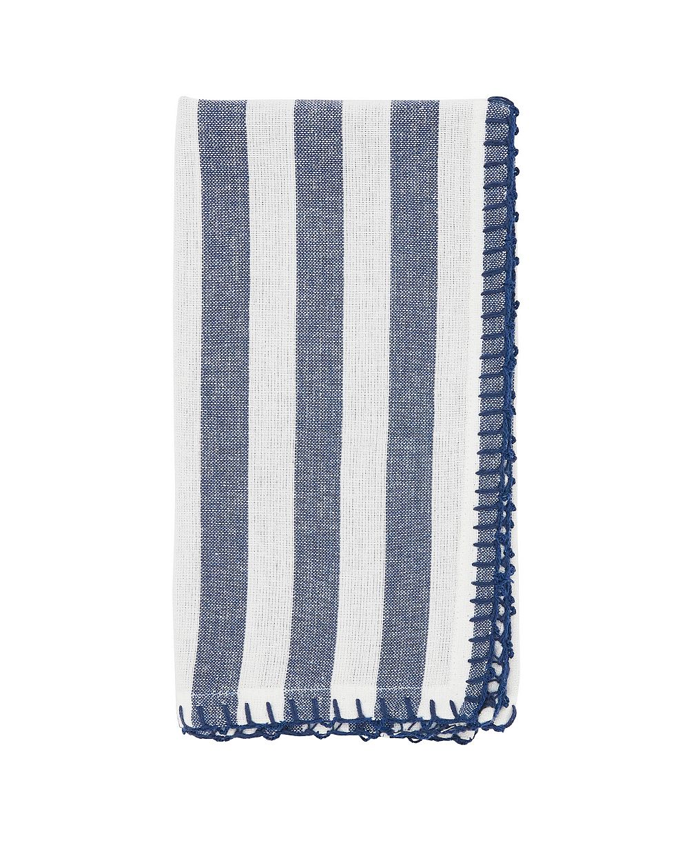 Набор салфеток Saro Lifestyle Lively Pompom в полоску, 4 шт., 20"x20"