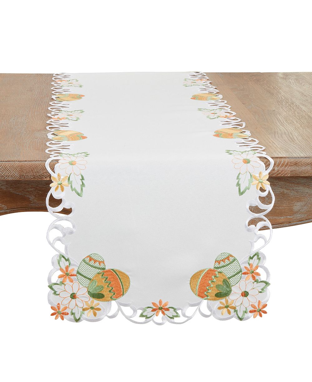 Вышитая скатерть для стола Easter Eggcellent от Saro Lifestyle 16"x90"