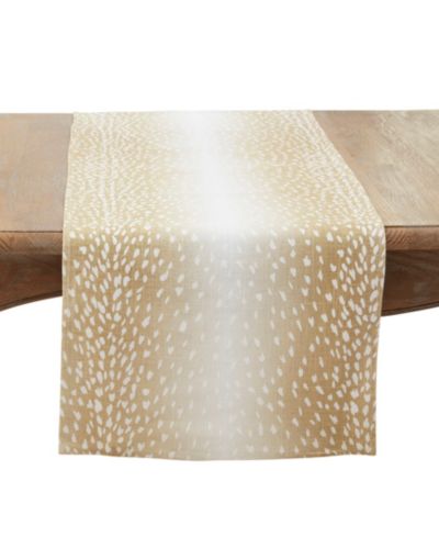 Saro Lifestyle Earthy Antelope Print Table Runner, 18"x120"