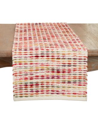 Saro Lifestyle Скатерть в радужную полоску Woven Rainbow Stripe Delight 16"x72"