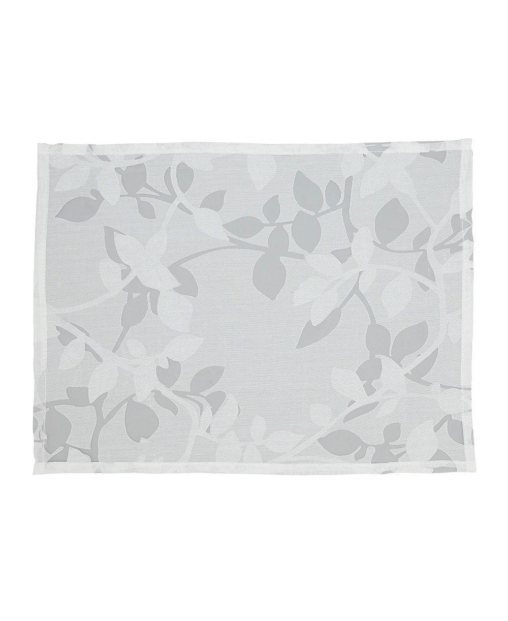 Saro Lifestyle Sheer Elegance Burnout Voile Vine Design Placemat Set of 4, 13"x19"