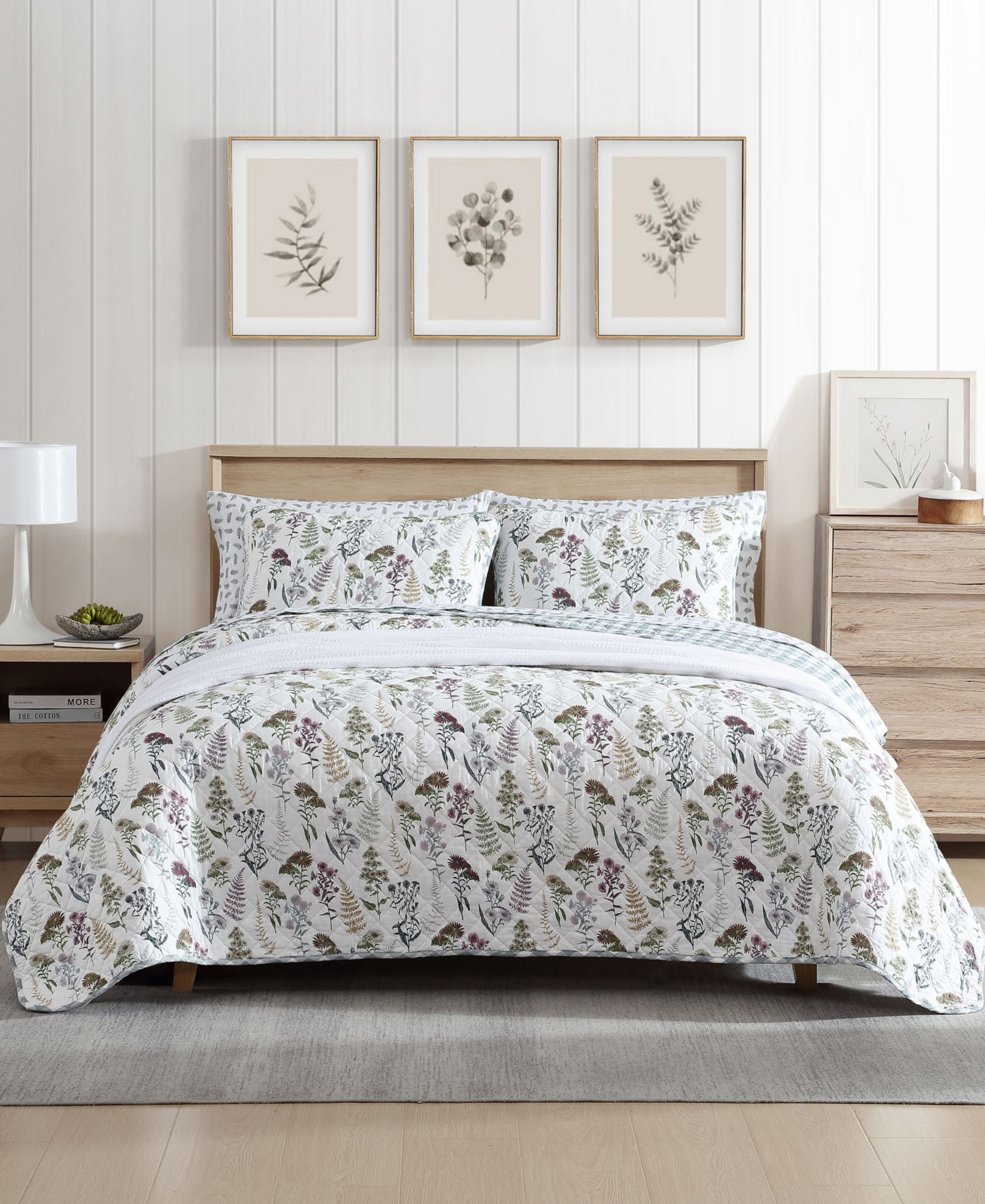 Eddie Bauer Flower Field Reversible 3 Piece Quilt Set, King