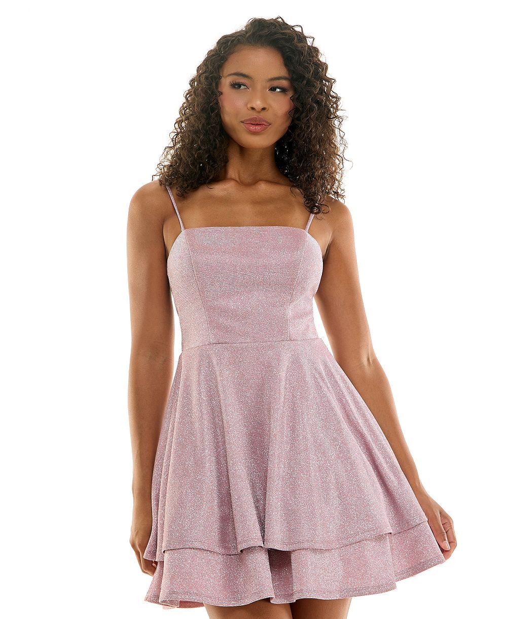 City Studios Juniors' Straight-Neck Sleeveless Fit & Flare Dress