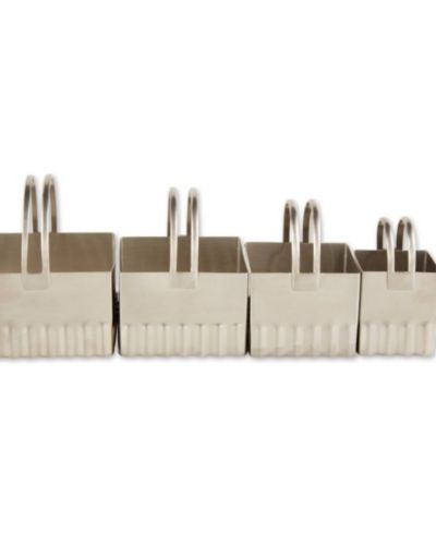 RSVP International Endurance 4 Piece Square Rippled Biscuit Cutters