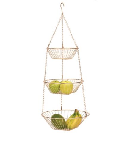 RSVP International Woven Wire 3 Tier Copper Hanging Basket