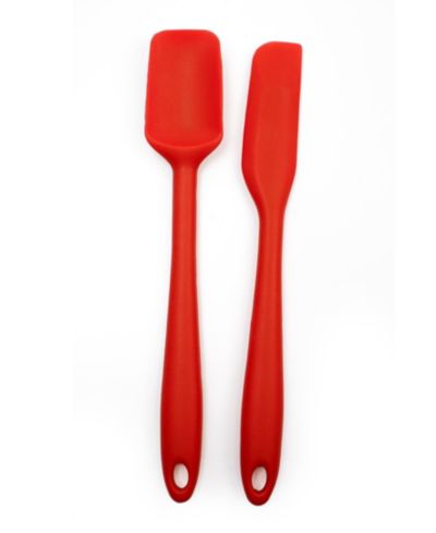 RSVP International Silicone Coated Steel 2 Piece 8" Ela Series Red Mini Spatula Set