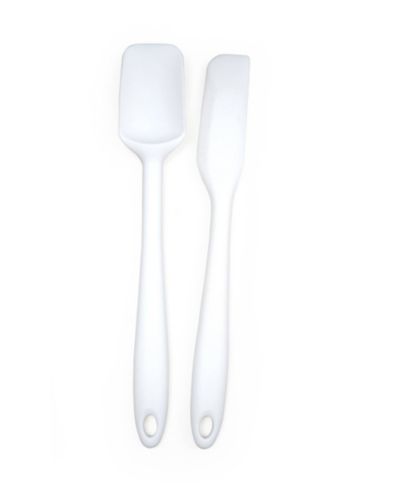 RSVP International Silicone Coated Steel 2 Piece 8" Ela Series White Mini Spatula Set
