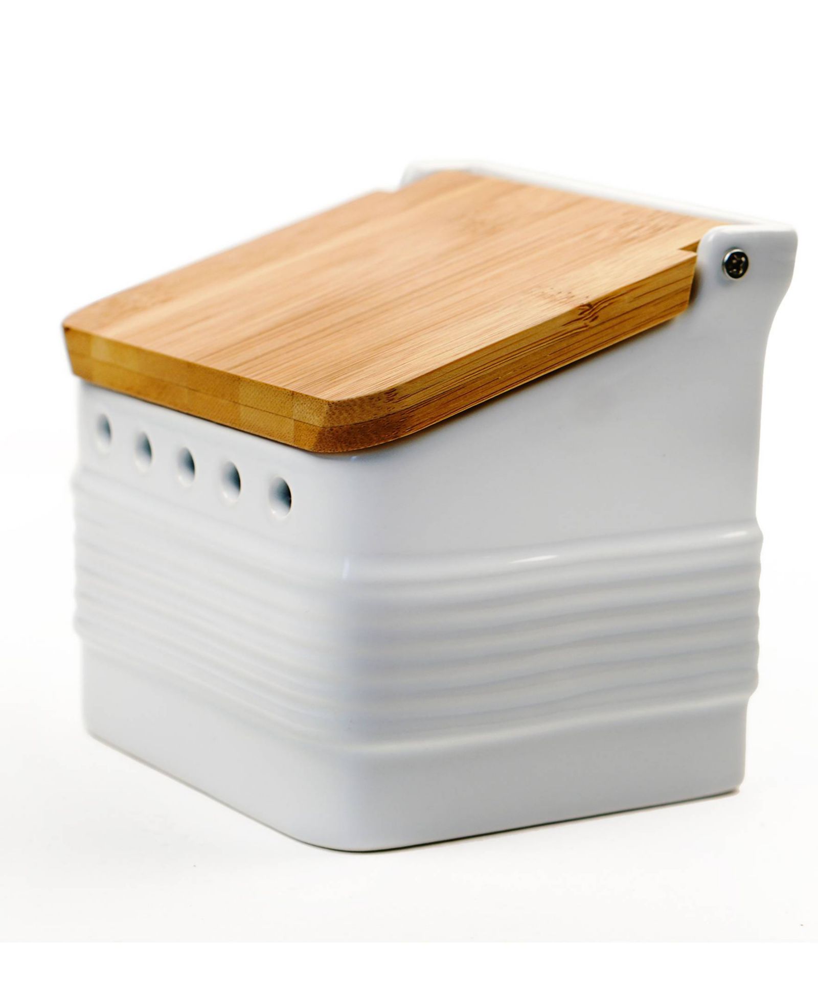 RSVP International Stoneware 5x4x5" White Garlic Keeper - White 5x4x5"