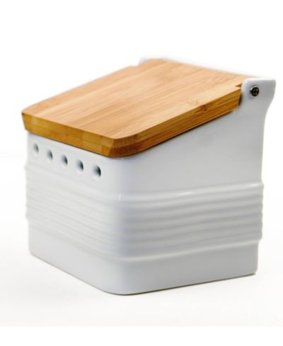 Хранитель чеснока из каменной керамики RSVP International White 5x4x5"