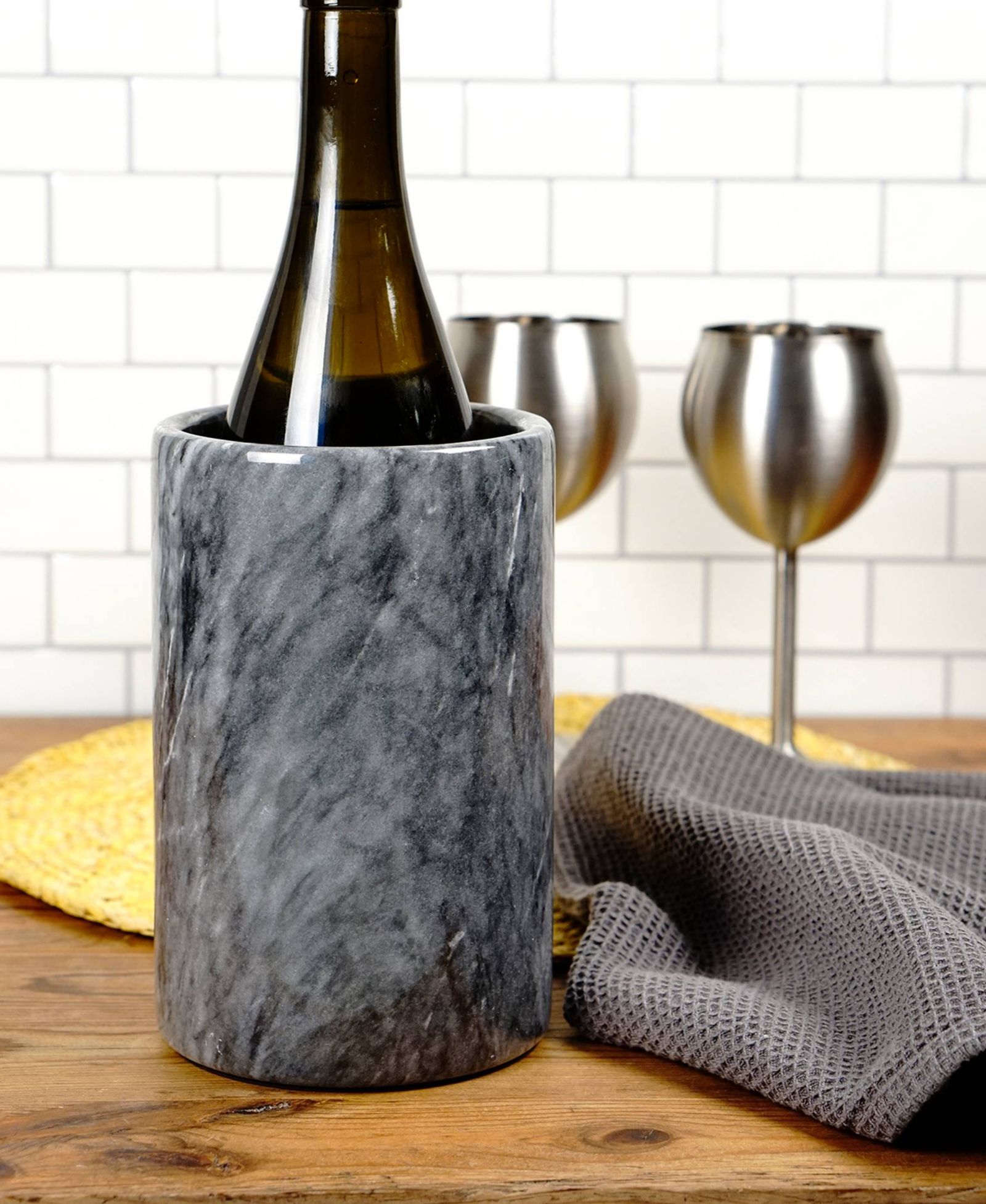 RSVP International Grey Marble Wine Cooler 4.5" x 7"