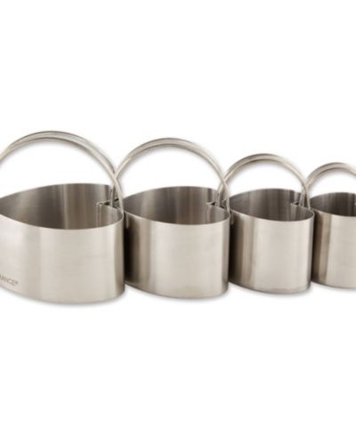 RSVP International Endurance Stainless Steel 4 Piece Heart Shaped Nesting Biscuit Cutter Set