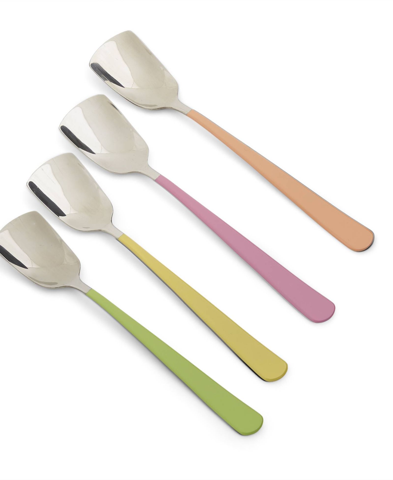 RSVP International Endurance Stainless Steel 4 Piece 6" Ice Cream Spoons Set in Mixed Colors