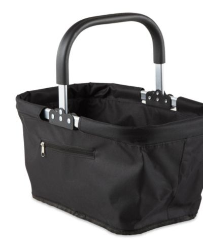 RSVP International Aluminum Frame 17x11x18" Black Foldable Market Basket
