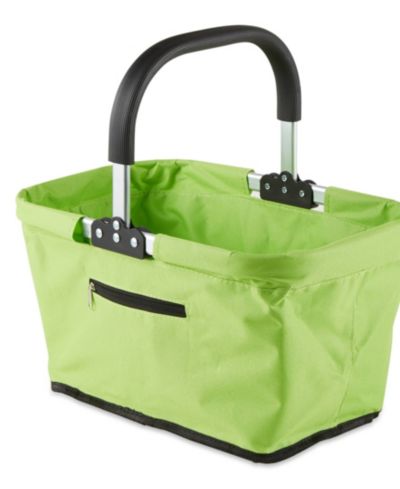 RSVP International Aluminum Frame 17x11x18" Green Foldable Market Basket