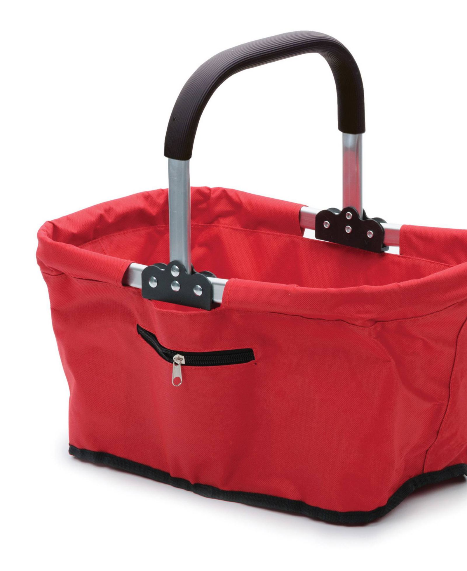 RSVP International Aluminum Frame 17x11x18" Red Foldable Market Basket