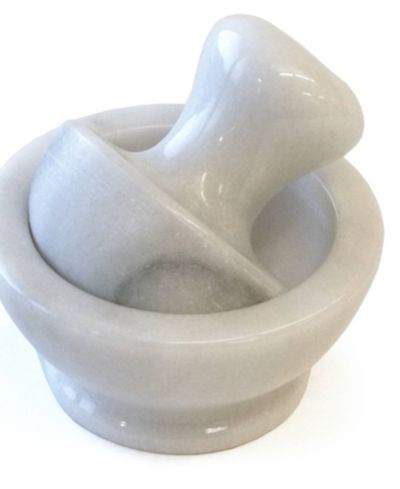 RSVP International Stoneware Marble Spice Grinder - White 4x4x2"
