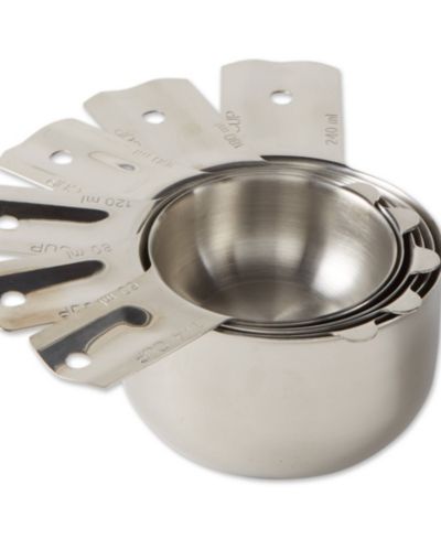 RSVP International Endurance Stainless Steel 6 Piece Nesting Measuring Cup Set