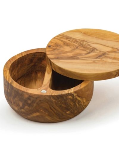 RSVP International Olive Wood 8 ounce Salt Box
