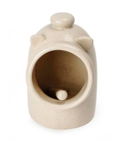 RSVP International Stoneware 2 Piece 6 Ounce Matte Oat Salt Pig and Spoon Set