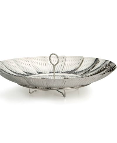 RSVP International Endurance Precision Pierced Stainless Steel 9.5" Vegetable Steamer